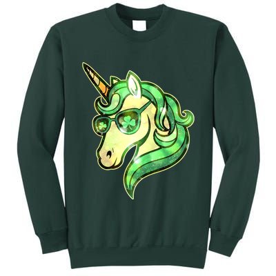 Cool St Patricks Day Lucky Shamrock Clover Unicorn Tall Sweatshirt
