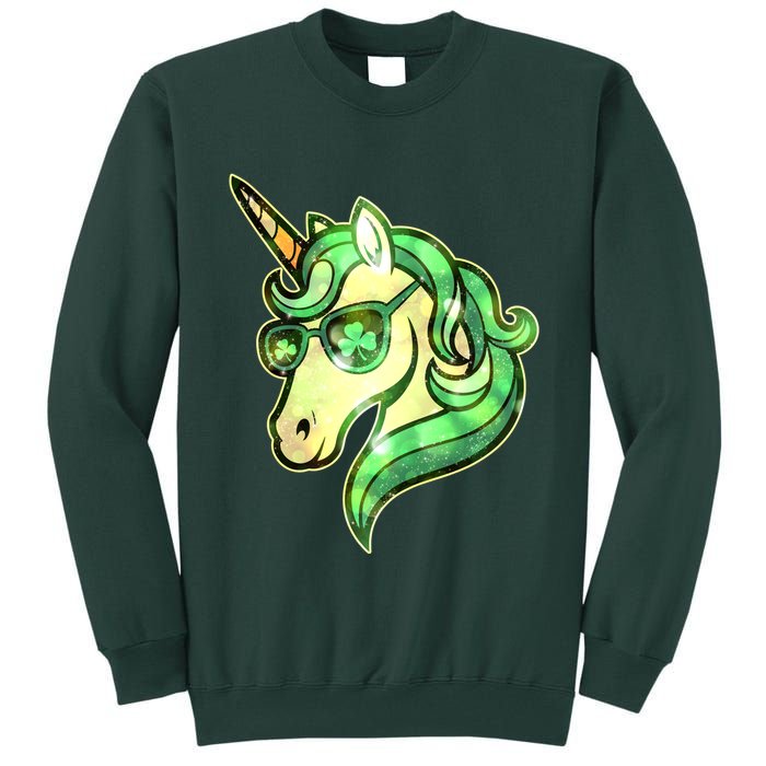 Cool St Patricks Day Lucky Shamrock Clover Unicorn Tall Sweatshirt