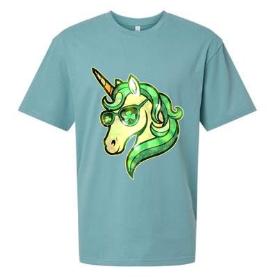 Cool St Patricks Day Lucky Shamrock Clover Unicorn Sueded Cloud Jersey T-Shirt