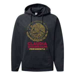 Claudia Sheinbaum Presidenta 2024 Mexico Escudo Eleccion Performance Fleece Hoodie