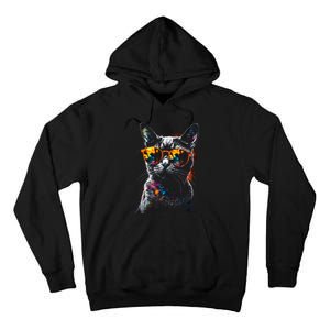 Cat Sunglasses Pet Animal Art Cat Tall Hoodie