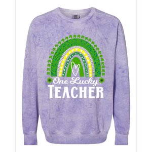 Cute St Patrick’s Teacher 1 Lucky Teacher St Patrick’s Day Gift Colorblast Crewneck Sweatshirt