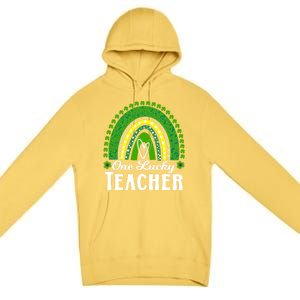 Cute St Patrick’s Teacher 1 Lucky Teacher St Patrick’s Day Gift Premium Pullover Hoodie