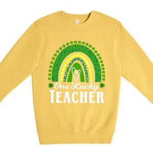 Cute St Patrick’s Teacher 1 Lucky Teacher St Patrick’s Day Gift Premium Crewneck Sweatshirt