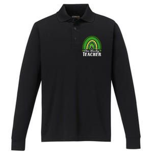 Cute St Patrick’s Teacher 1 Lucky Teacher St Patrick’s Day Gift Performance Long Sleeve Polo