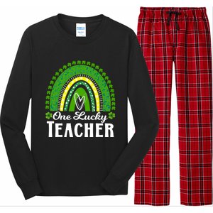 Cute St Patrick’s Teacher 1 Lucky Teacher St Patrick’s Day Gift Long Sleeve Pajama Set