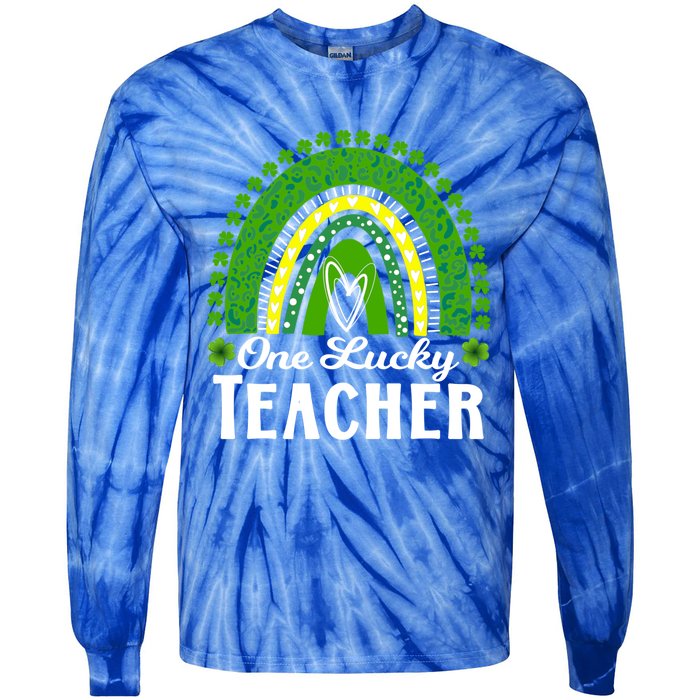 Cute St Patrick’s Teacher 1 Lucky Teacher St Patrick’s Day Gift Tie-Dye Long Sleeve Shirt