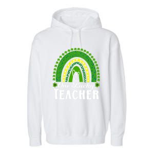 Cute St Patrick’s Teacher 1 Lucky Teacher St Patrick’s Day Gift Garment-Dyed Fleece Hoodie