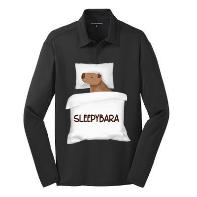 Capybara Sleep Pajamas Nightgown Sleepybara Rodents Silk Touch Performance Long Sleeve Polo