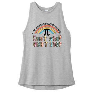 Can't Stop Pi Won't Stop Leopard Pi Day Math Lover Ladies PosiCharge Tri-Blend Wicking Tank