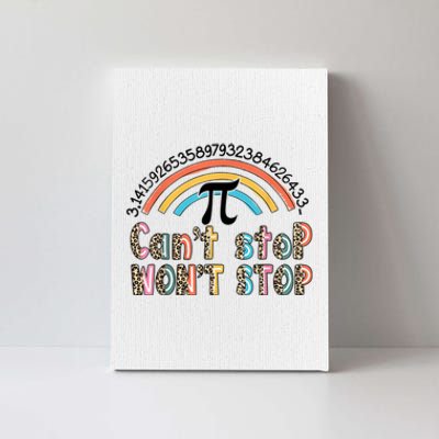 Can't Stop Pi Won't Stop Leopard Pi Day Math Lover Canvas