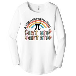 Can't Stop Pi Won't Stop Leopard Pi Day Math Lover Women's Perfect Tri Tunic Long Sleeve Shirt