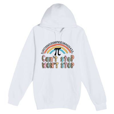 Can't Stop Pi Won't Stop Leopard Pi Day Math Lover Premium Pullover Hoodie