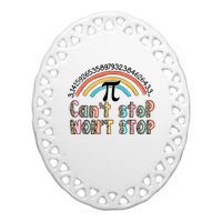 Can't Stop Pi Won't Stop Leopard Pi Day Math Lover Ceramic Oval Ornament