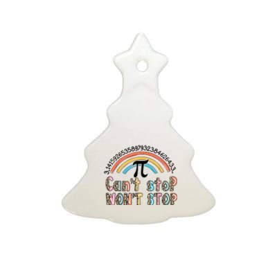 Can't Stop Pi Won't Stop Leopard Pi Day Math Lover Ceramic Tree Ornament