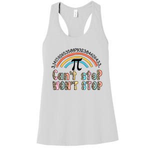 Can't Stop Pi Won't Stop Leopard Pi Day Math Lover Women's Racerback Tank