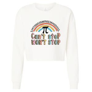 Can't Stop Pi Won't Stop Leopard Pi Day Math Lover Cropped Pullover Crew