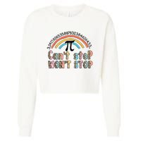 Can't Stop Pi Won't Stop Leopard Pi Day Math Lover Cropped Pullover Crew