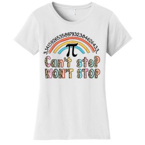 Can't Stop Pi Won't Stop Leopard Pi Day Math Lover Women's T-Shirt