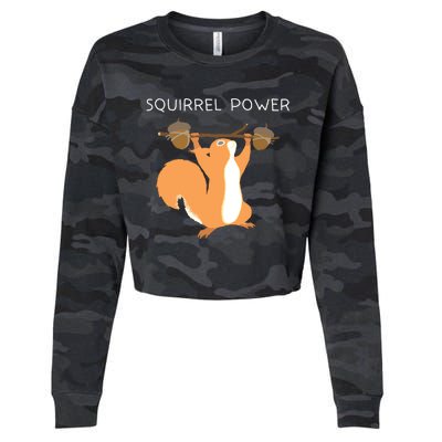 Cute Squirrel Power Cropped Pullover Crew