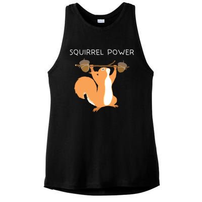 Cute Squirrel Power Ladies PosiCharge Tri-Blend Wicking Tank