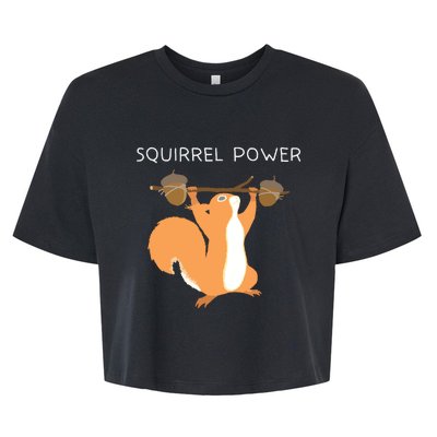 Cute Squirrel Power Bella+Canvas Jersey Crop Tee