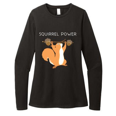 Cute Squirrel Power Womens CVC Long Sleeve Shirt