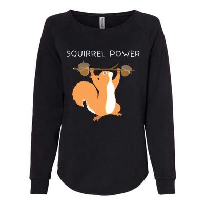 Cute Squirrel Power Womens California Wash Sweatshirt