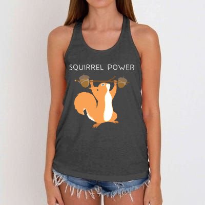 Cute Squirrel Power Women's Knotted Racerback Tank