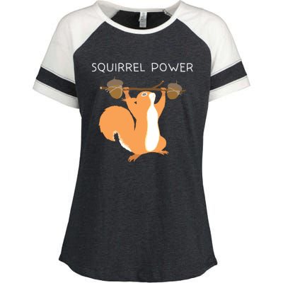 Cute Squirrel Power Enza Ladies Jersey Colorblock Tee