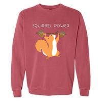 Cute Squirrel Power Garment-Dyed Sweatshirt