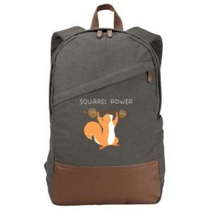 Cute Squirrel Power Cotton Canvas Backpack