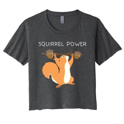 Cute Squirrel Power Women's Crop Top Tee