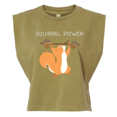 Cute Squirrel Power Garment-Dyed Women's Muscle Tee