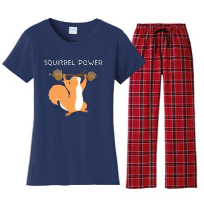 Cute Squirrel Power Women's Flannel Pajama Set