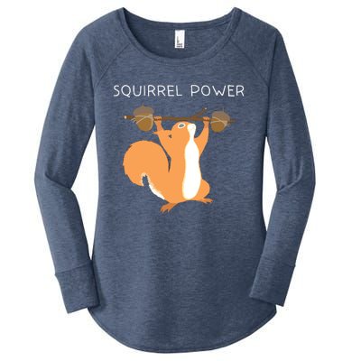 Cute Squirrel Power Women's Perfect Tri Tunic Long Sleeve Shirt