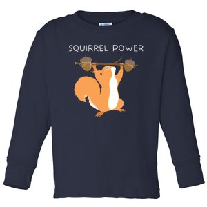 Cute Squirrel Power Toddler Long Sleeve Shirt