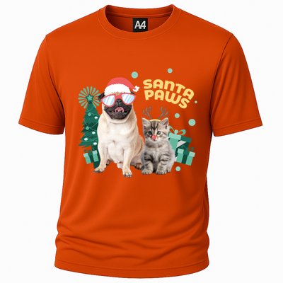 Christmas Santa Paws Gift Cooling Performance Crew T-Shirt