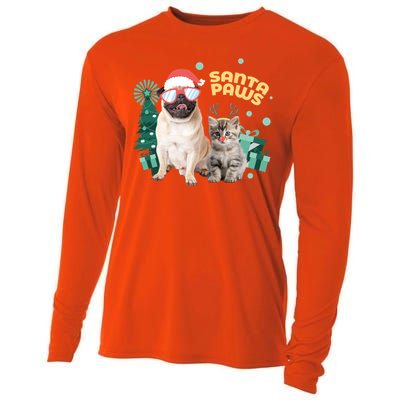 Christmas Santa Paws Gift Cooling Performance Long Sleeve Crew