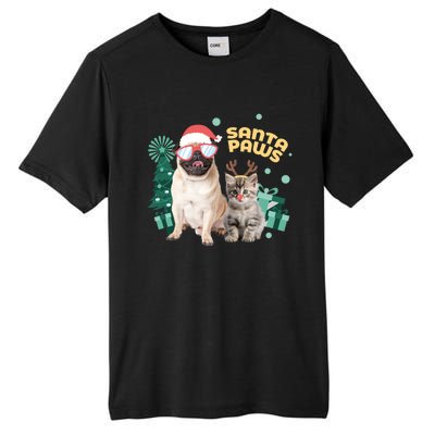 Christmas Santa Paws Gift Tall Fusion ChromaSoft Performance T-Shirt