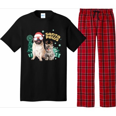 Christmas Santa Paws Gift Pajama Set