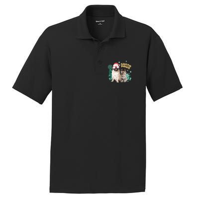 Christmas Santa Paws Gift PosiCharge RacerMesh Polo