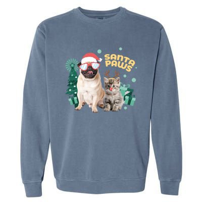 Christmas Santa Paws Gift Garment-Dyed Sweatshirt