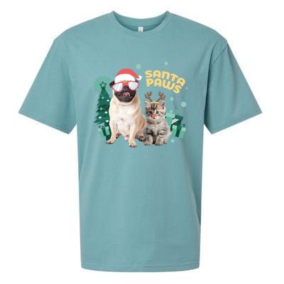 Christmas Santa Paws Gift Sueded Cloud Jersey T-Shirt