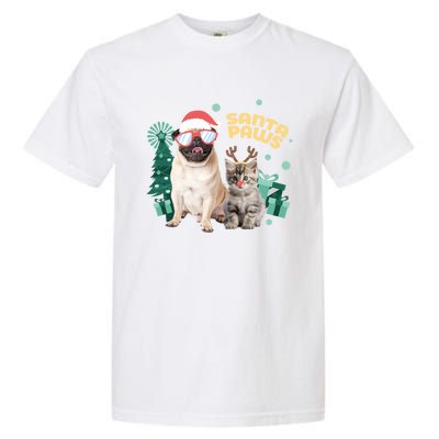 Christmas Santa Paws Gift Garment-Dyed Heavyweight T-Shirt