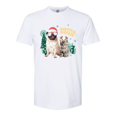 Christmas Santa Paws Gift Softstyle® CVC T-Shirt