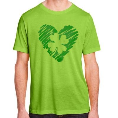 Cute St Patrick's Day Scribble Shamrock Heart Adult ChromaSoft Performance T-Shirt