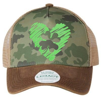Cute St Patrick's Day Scribble Shamrock Heart Legacy Tie Dye Trucker Hat