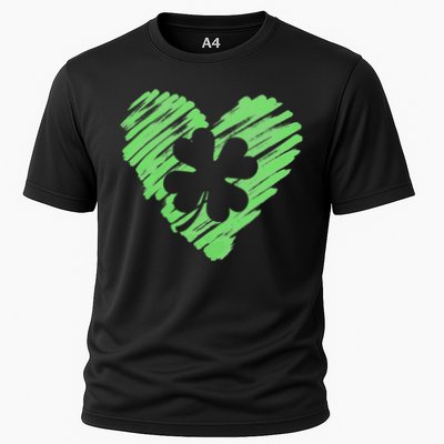 Cute St Patrick's Day Scribble Shamrock Heart Performance Shirt