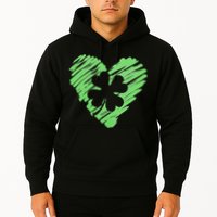 Cute St Patrick's Day Scribble Shamrock Heart Hoodie